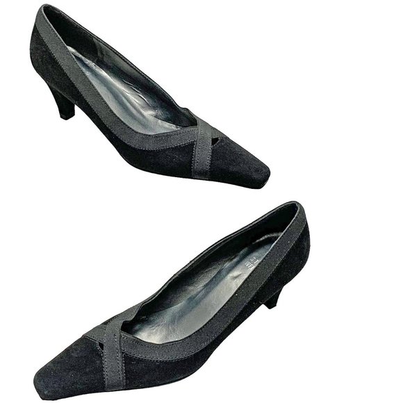 STUART WEITZMAN‎ 403553 Suede Elastic Criss-Cross Pumps - Picture 11 of 11